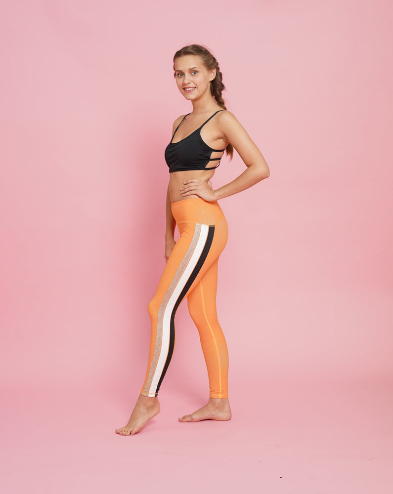 Orange High Waisted Yoga Pants for Women
