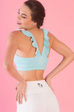 Flexi Lexi Fitness Elsa Sleeveless Yoga Crop Top with Frilly Straps