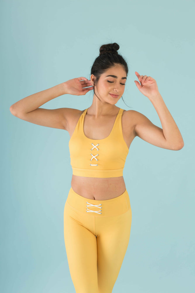 Flexi Lexi Fitness Yellow Sleeveless Yoga Crop Top Hello Girlfriend