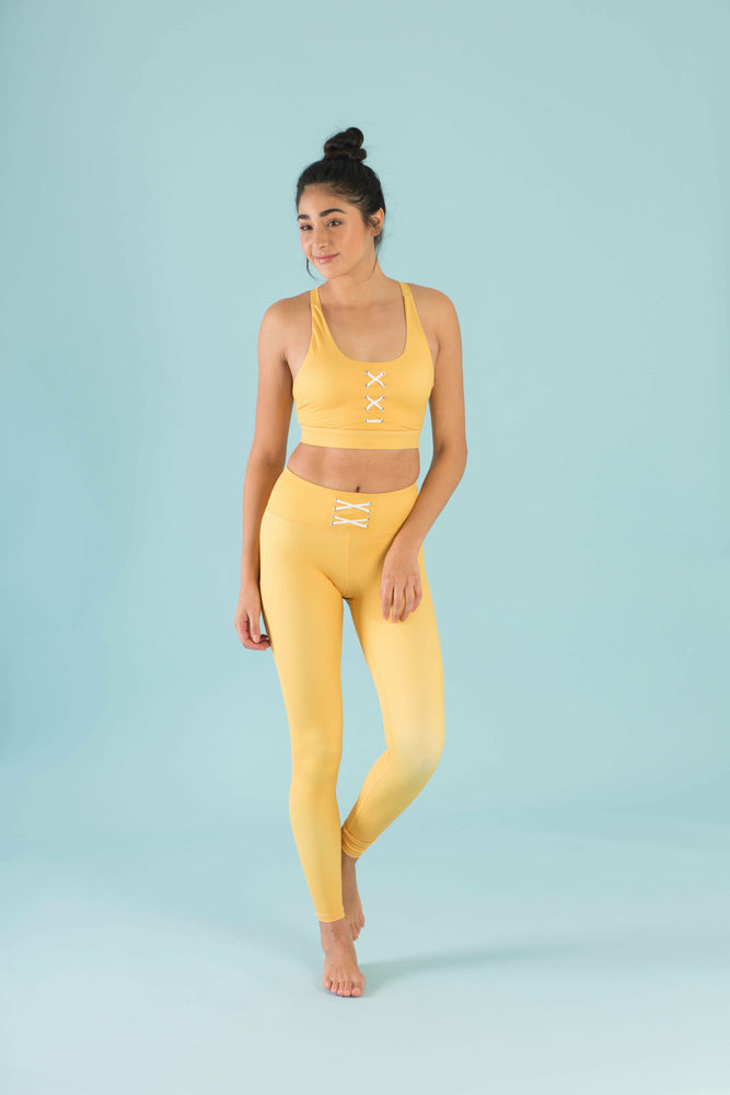 Flexi Lexi Fitness Yellow Stretchy Yoga Pants Leggings Hello Girlfriend