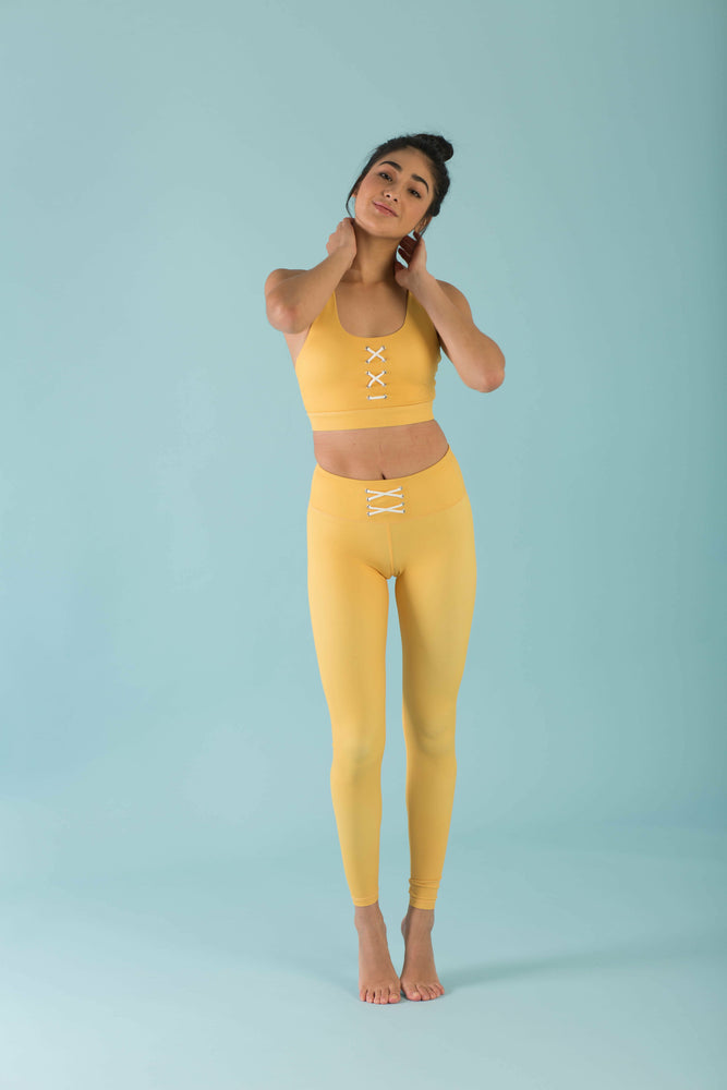 Flexi Lexi Fitness Yellow Stretchy Yoga Pants Leggings Hello Girlfriend