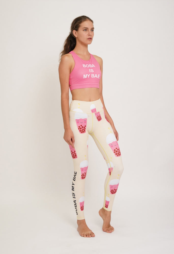 Flexi Lexi Fitness BOBA is My BAE Sleeveless Yoga Crop Top with Removable Pads