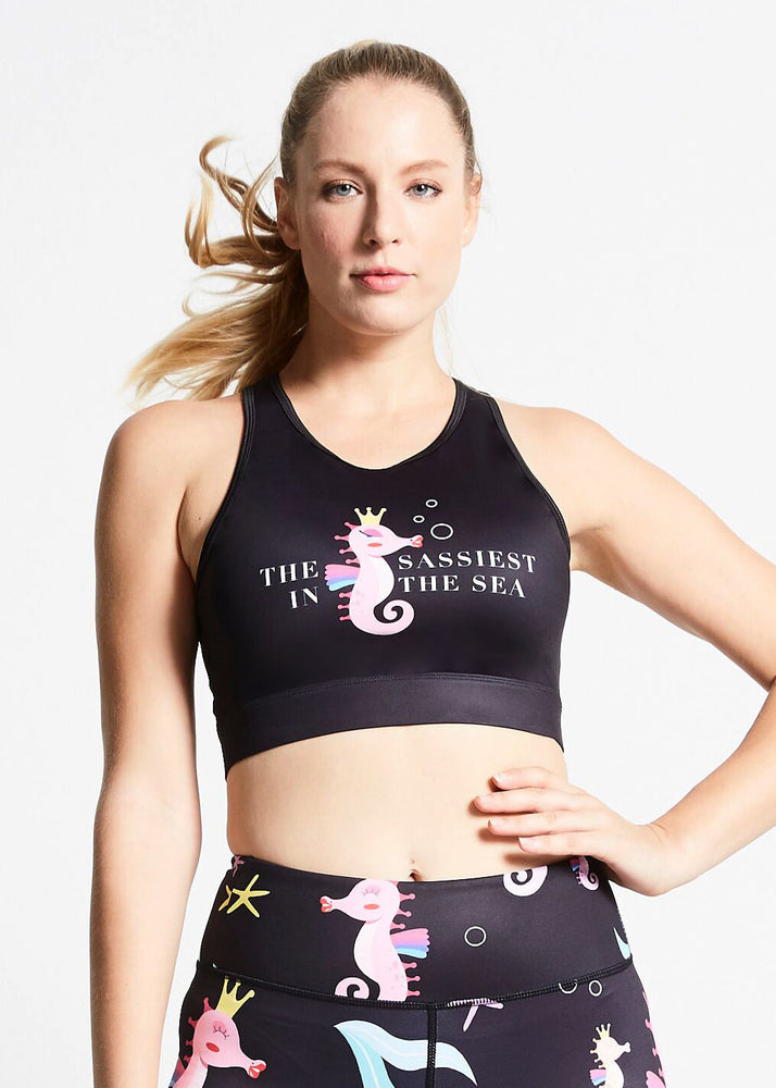 Flexi Lexi Fitness Sassy Seahorse Breathable Sleeveless Yoga Crop Top