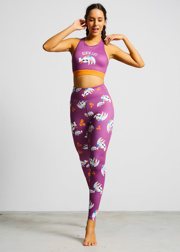 Flexi Lexi Fitness Sloth Life Recycled Polyester High Waist Yoga Pants Leggings