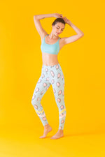 High Waisted Yoga Pants with Lollipop Pattern