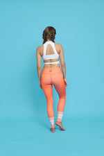 Orange White High Waisted Yoga Pants
