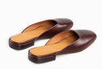 Flat Leather Shoes Burgundy