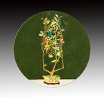 Potted Plant II 12" Bone China Gold Transfer Round Plate